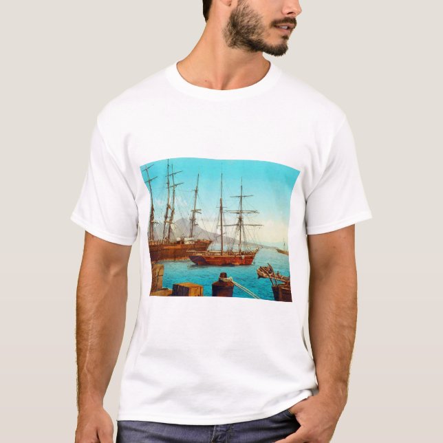 Italien 1800-tal i Neapel-hamn T Shirt (Framsida)