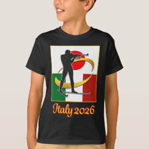 Italien 2026 Biathlon Japan Italien Flaggor 2026 W T Shirt