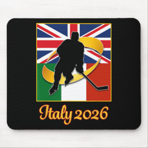 Italien 2026 Ishockey Storbritannien Italien Flagg Musmatta