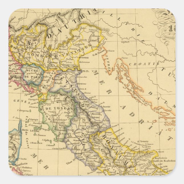 ITALIEN 4 FYRKANTIGT KLISTERMÄRKE (Framsida)