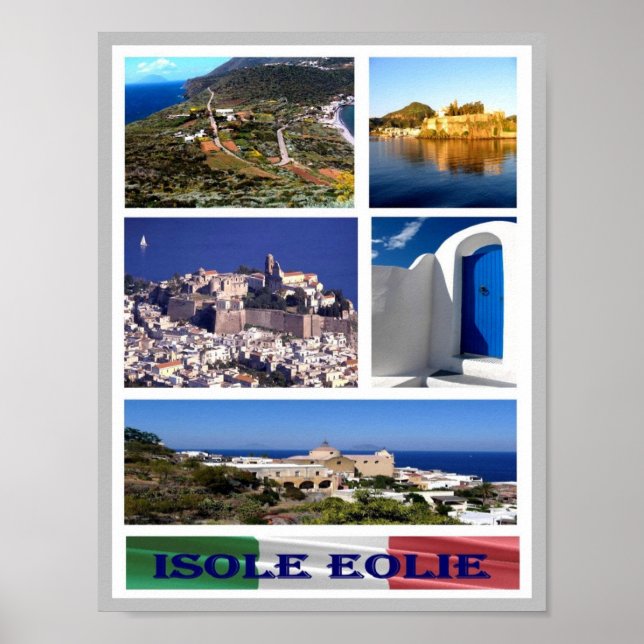 Italien - Aeoliska öarna - Mosaic - Poster (Framsidan)