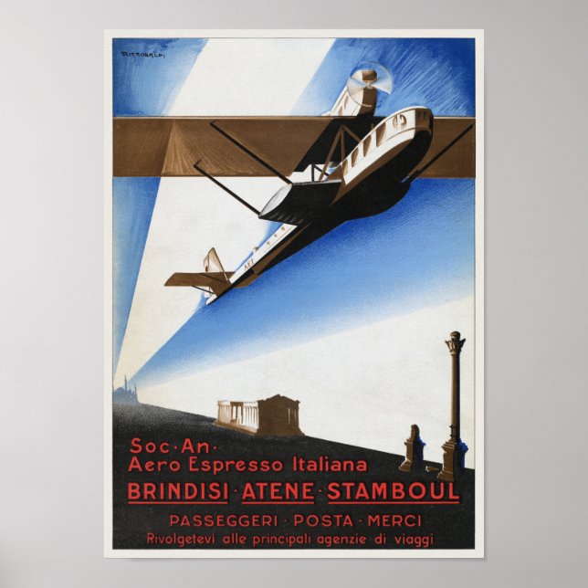 Italien Airline Vintage affisch 1924 (Framsidan)