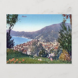 Italien, Alassio, Town och Bay Vykort