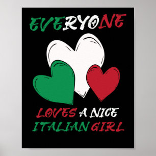 Italien Alla Kärlek en trevlig italiensk flicka Poster