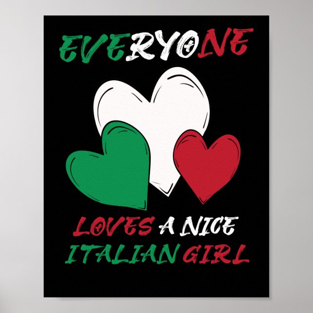 Italien Alla Kärlek en trevlig italiensk flicka Poster (Framsidan)