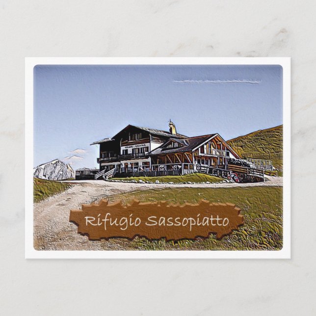 Italien - alphydda Sassopiatto - Dolomiti Vykort (Framsida)
