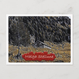 Italien - alpin hut Malga Stellune - Dolomiti - Vykort