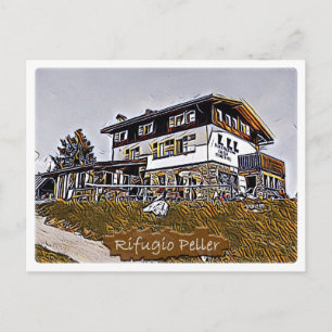 Italien - Alpin hut Peller - Dolomiti - vykort