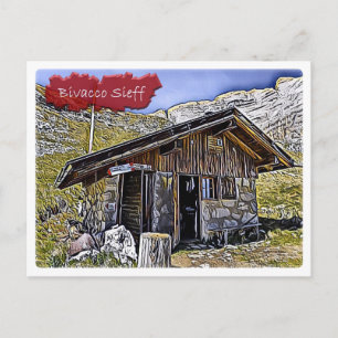 Italien - alpint höns Bivacco Sieff - Dolomiti - Vykort