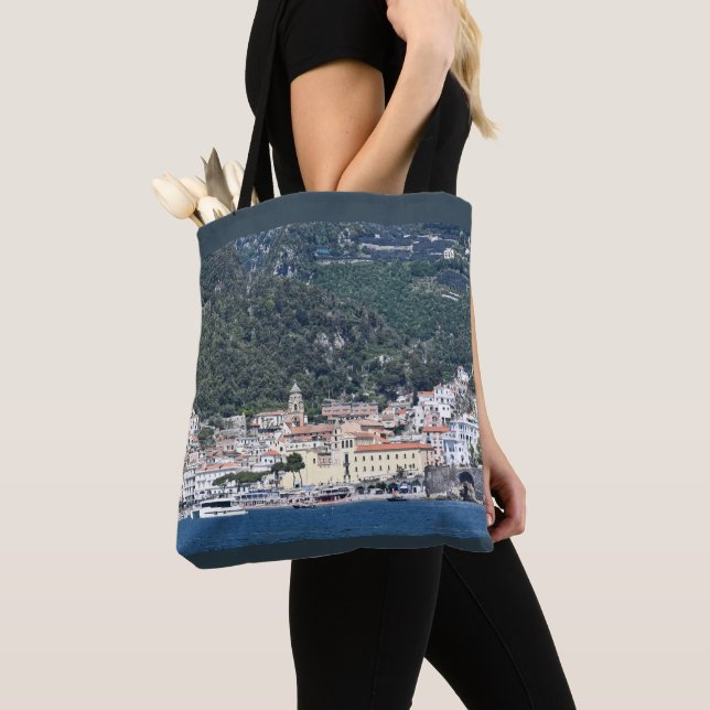 Italien Amalfi-kusten Axelväska Tygkasse (Närbild)