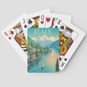 Italien Amalfi-kusten Illustration Resa Konst Vint Casinokort