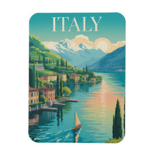 Italien Amalfi-kusten Illustration Resa Konst Vint Magnet