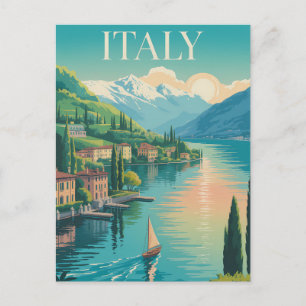 Italien Amalfi-kusten Illustration Resa Konst Vint Vykort