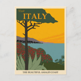 Italien Amalfi Kusten Vintage resor Poster Vykort