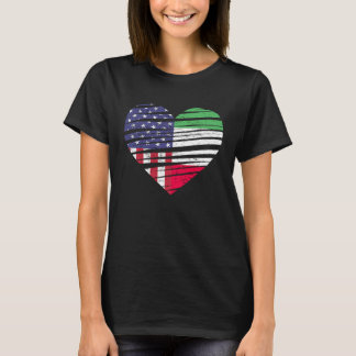 Italien Amerikansk Odlad Hjarta USA Patriot Herita T Shirt
