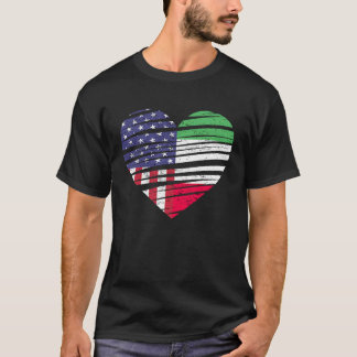 Italien Amerikansk Odlad Hjarta USA Patriotiskt Ku T Shirt