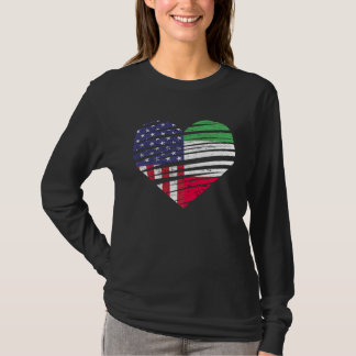 Italien Amerikansk Odlad Hjarta USA Patriotiskt Ku T Shirt