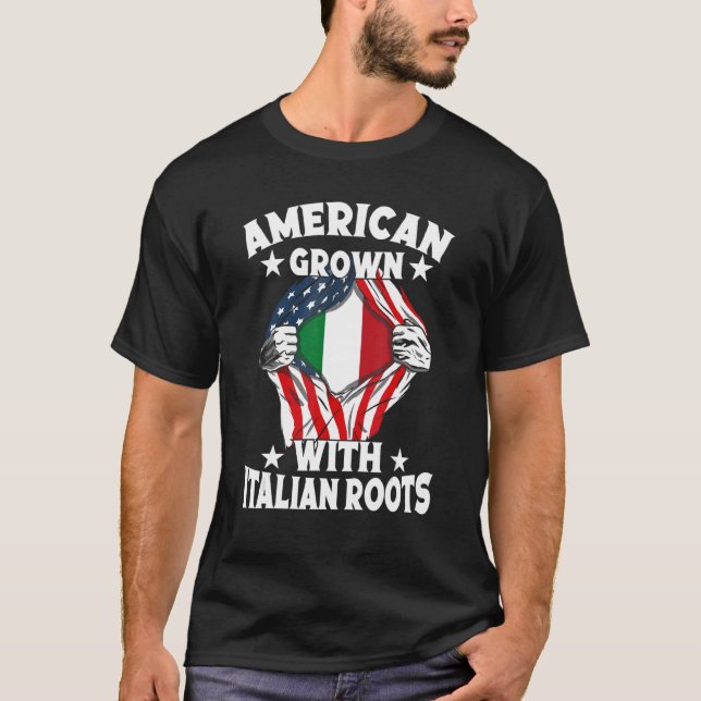 Italien amerikansk odling med italienska röttrötte t shirt (Framsida)