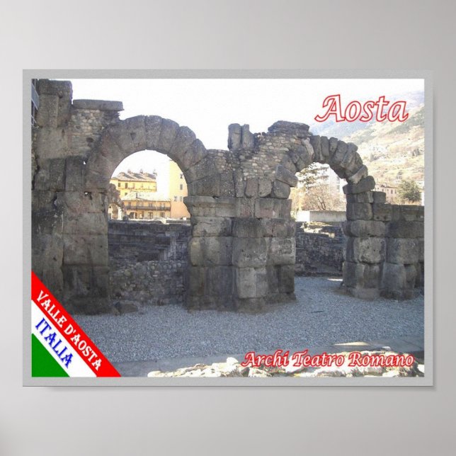 Italien - Aosta Valley - Aosta - Arches - Poster (Framsidan)