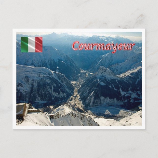 Italien - Aosta Valley - Courmayeur - Vykort (Framsida)