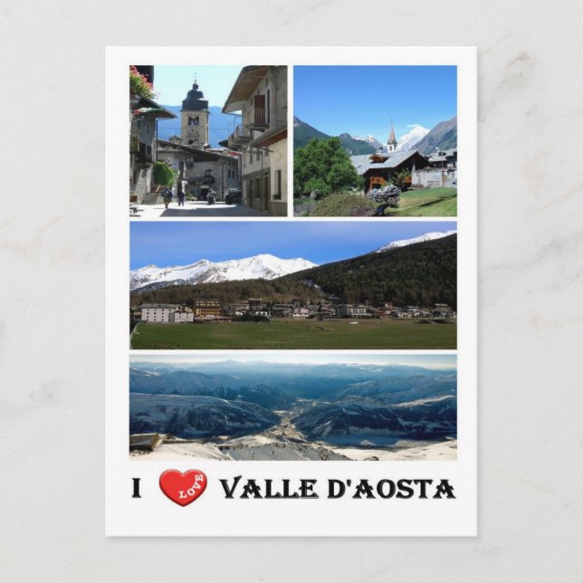 Italien - Aosta Valley - I Kärlek - Vykort (Framsida)
