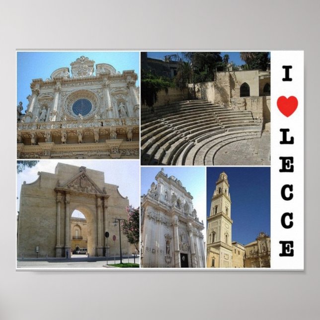 Italien - Apulien - Salento - Lecce - I Kärlek - Poster (Framsidan)