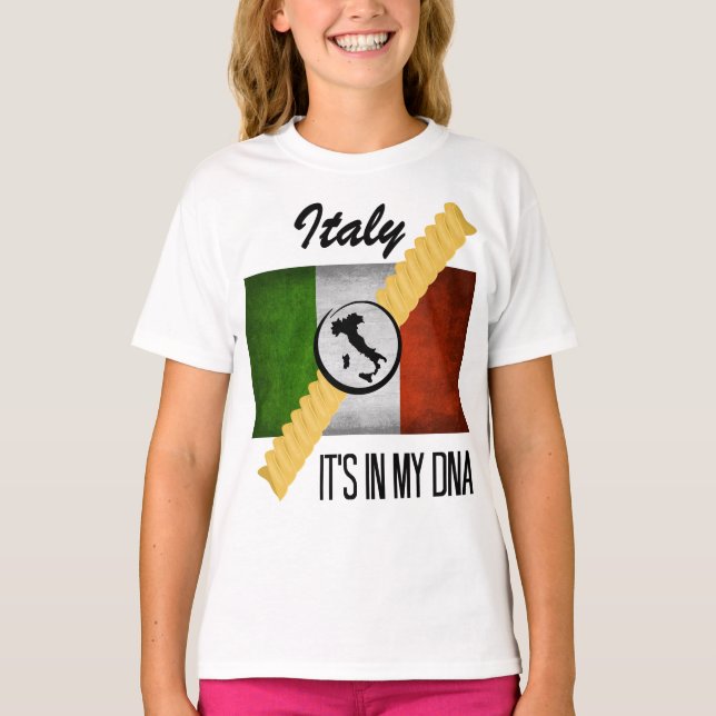 Italien är det i min italienska flagga Rotini för T Shirt (Framsida)