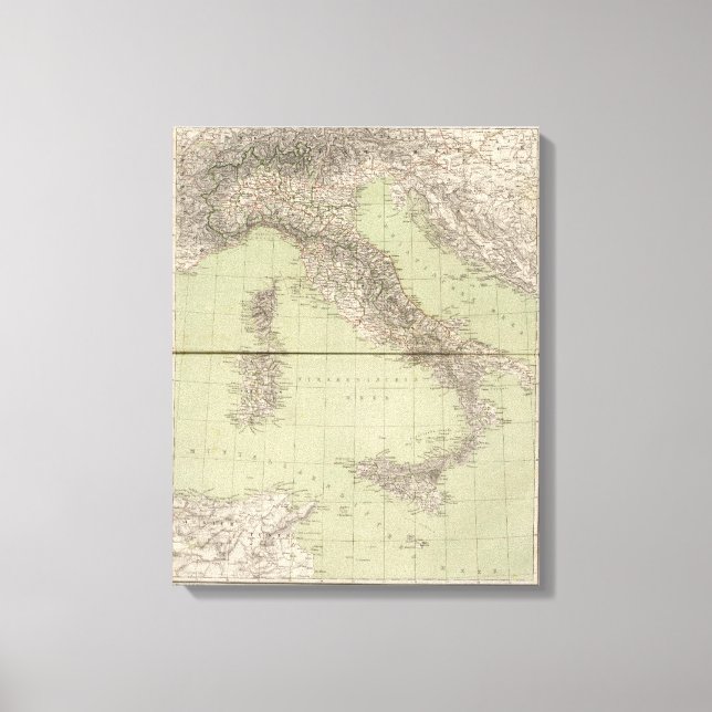 Italien Atlas Karta Canvastryck (Framsida)
