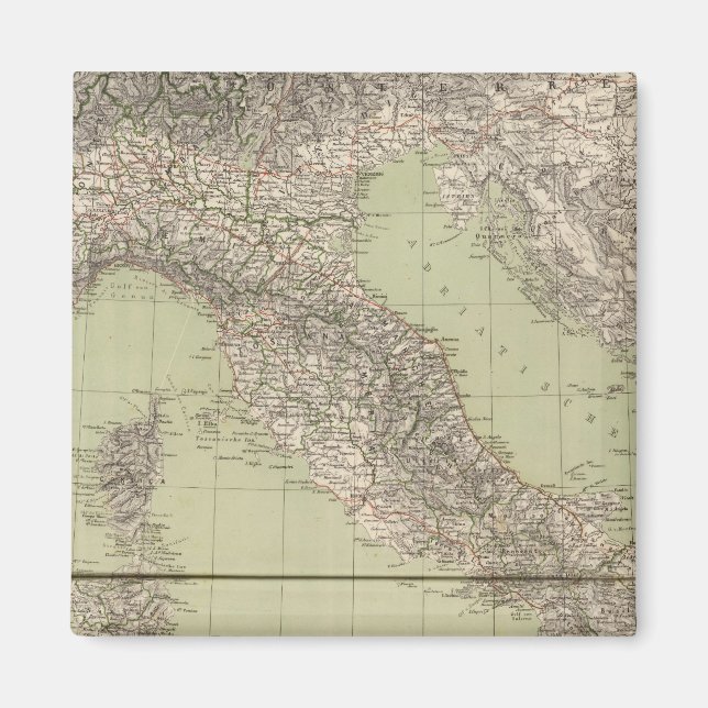 Italien Atlas Karta Magnet (Framsidan)