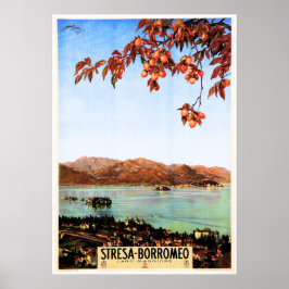 ITALIEN av Vintagen på ön STRESA BORROMEO Borromea Poster