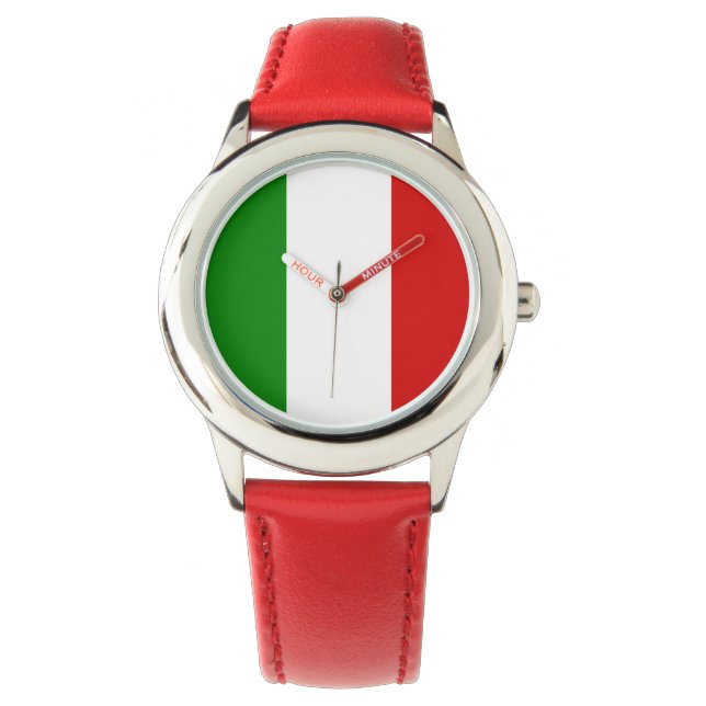 Italien Barn Watch - Flagga för Italien Armbandsur (Framsida)
