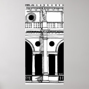 Italien Basilica Palladiana Travel Art-utskrift Poster
