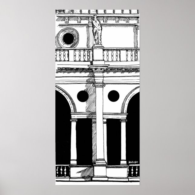 Italien Basilica Palladiana Travel Art-utskrift Poster (Framsidan)