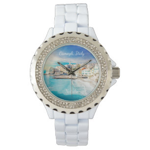 Italien Beach Medelhavet Målning Monogram Armbandsur