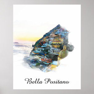*~* Italien Bella Positano Italienska språket AP12 Poster