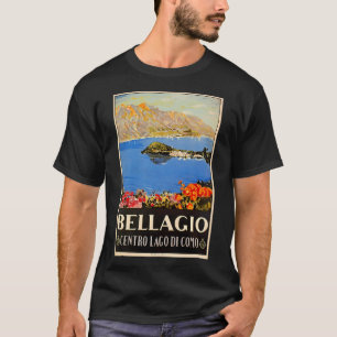 Italien Bellagio Sjö Como Vintage Italy Travel Ad T Shirt