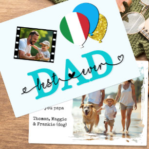 Italien Best Pappa någonsin Photo Card, Flagga, Pa Kort