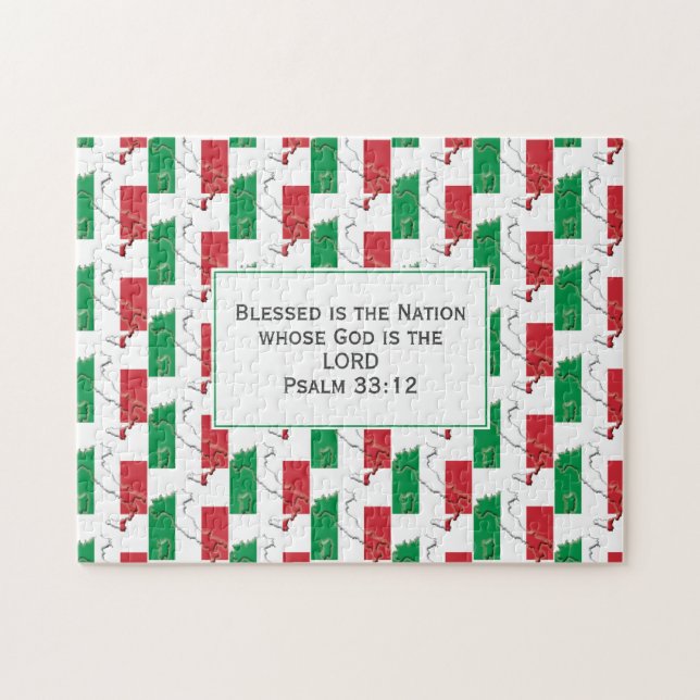 ITALIEN | Blad nation | ITALIENSKA FLAGGA Pussel (Horisontell)