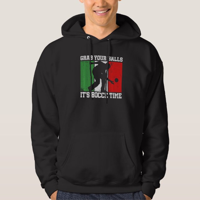 Italien Bocci Bocce Boll-citat för en italiensk bo Hoodie (Framsida)