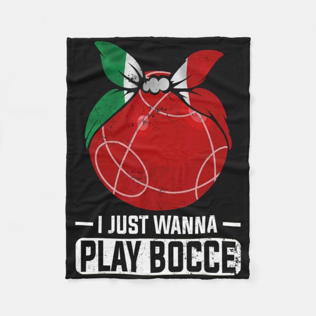 Italien Bocci Player Bocce Byll i italienska Bowli Fleecefilt (Framsidan)