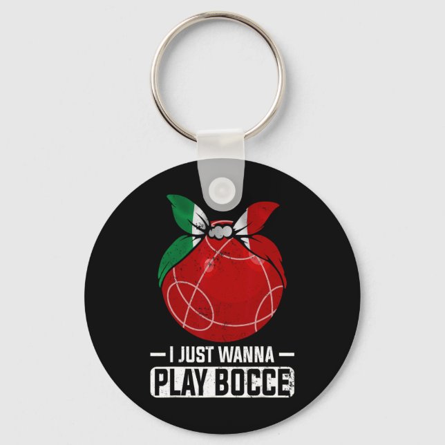 Italien Bocci Player Bocce Byll i italienska Bowli Nyckelring (Framsida)