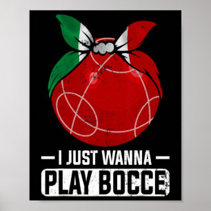 Italien Bocci Player Bocce Byll i italienska Bowli Poster
