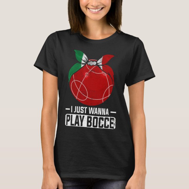 Italien Bocci Player Bocce Byll i italienska Bowli T Shirt (Framsida)