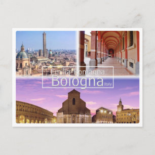 Italien, BOLOGNA, Piazza Maggiore, Två Torn, Vykort