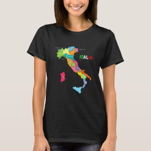 Italien Boots Land Karta Italien Italien Mappa Sti T Shirt