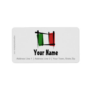 Italien borstar flagga adressetikett