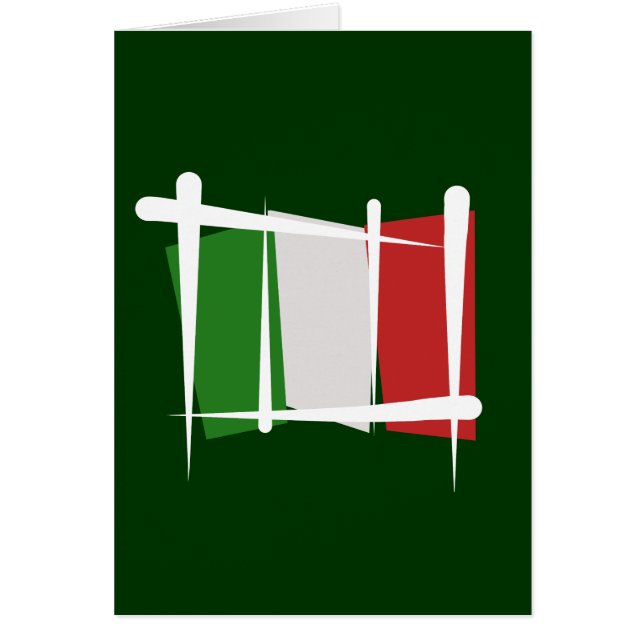 Italien borstar flagga hälsningskort (Framsidan)