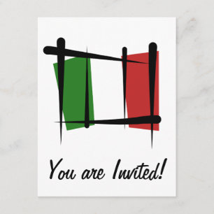 Italien borstar flagga inbjudningar