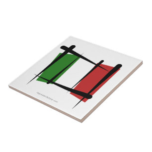 Italien borstar flagga kakelplatta