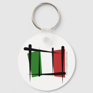 Italien borstar flagga nyckelring
